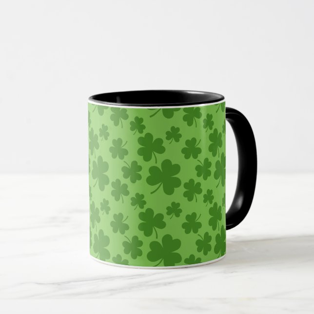 St patrick's day Shamrock Klöver Mönster Mugg (Framsida höger)