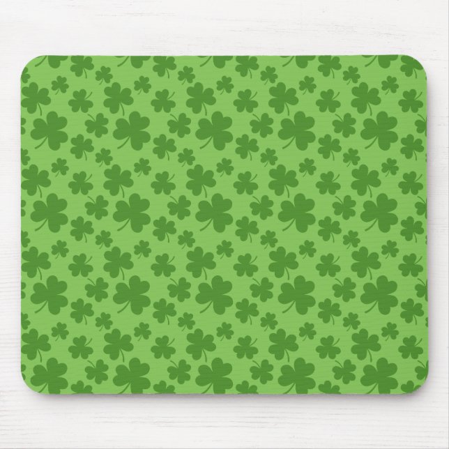 St patrick's day Shamrock Klöver Mönster Musmatta (Framsidan)