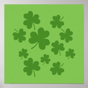 St patrick's day Shamrock Klöver Mönster Poster