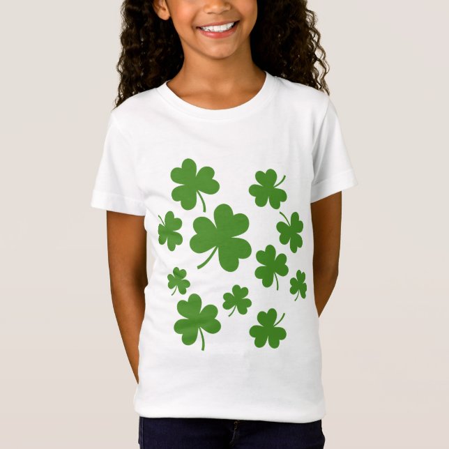 St patrick's day Shamrock Klöver Mönster T Shirt (Framsida)