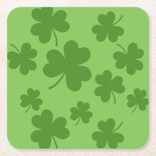 St patrick's day Shamrock Klöver Mönster Underlägg Papper Kvadrat