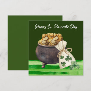 St. Patrick's Day Shamrock Klöver och Pot Kort