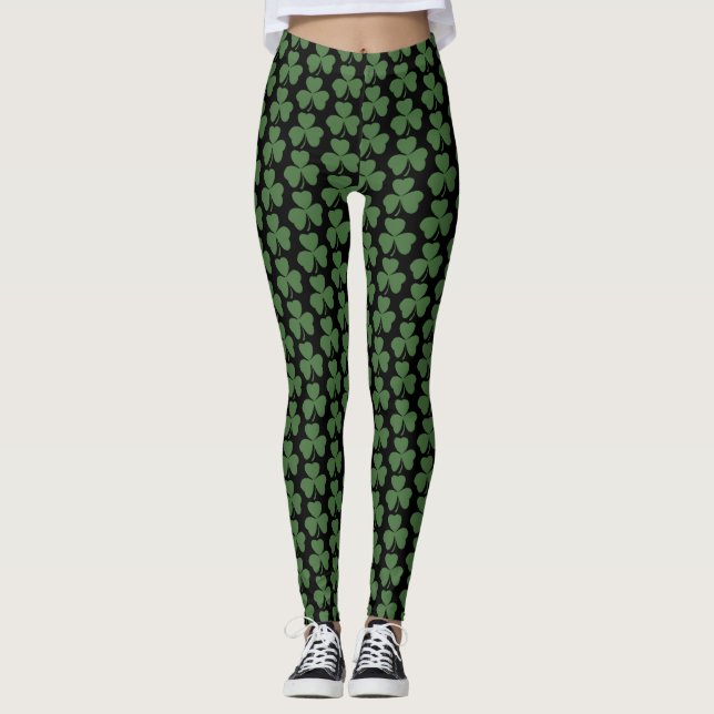 St Patrick's Day Shamrock Leggings (Framsida)