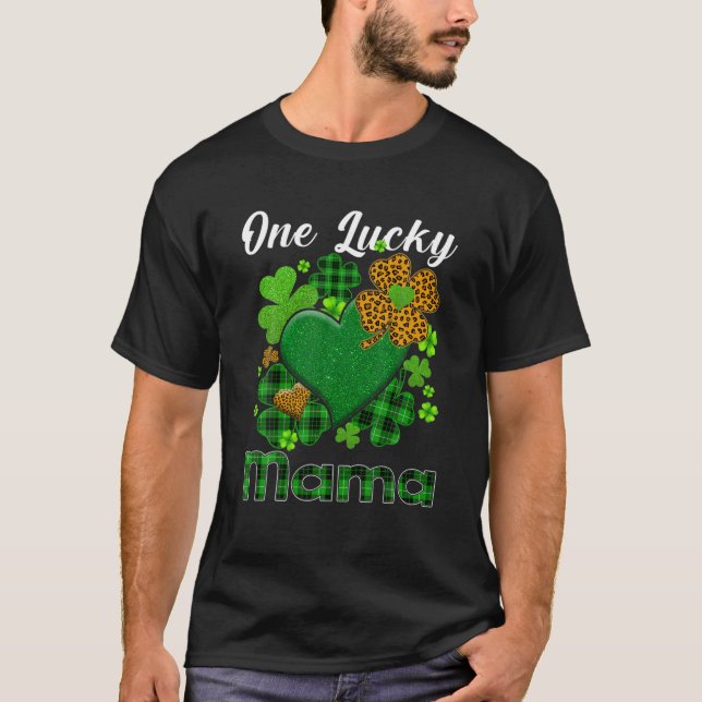 St patricks day Shamrock Leopard Buffalo Play T Shirt (Framsida)