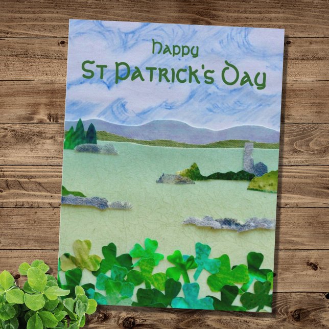 St patrick's day Shamrock liggande Vykort (Skapare uppladdad)