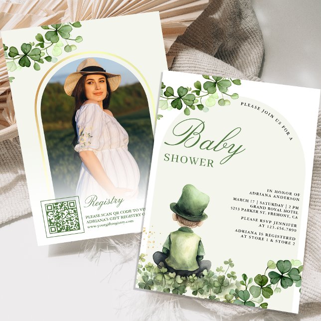 St patrick's day Shamrock Little Man Baby Shower Inbjudningar (Skapare uppladdad)