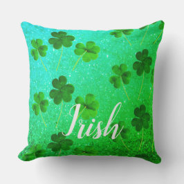 St patrick's day Shamrock Löv Glitter Grönt Ombre Kudde