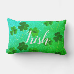 St patrick's day Shamrock Löv Glitter Grönt Ombre Lumbarkudde