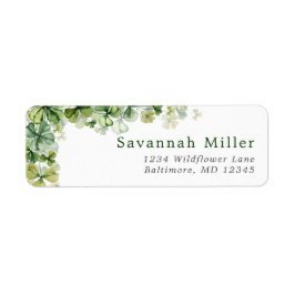 St. Patrick's Day Shamrock Lucky 4 Löv Klöver Returadress Etikett