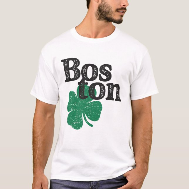 St patricks day Shamrock Massachusetts Boston T Shirt (Framsida)