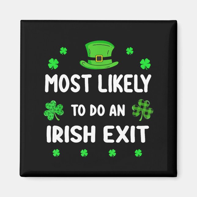 St patricks day shamrock mest sannolikt irländsk u magnet (Framsidan)