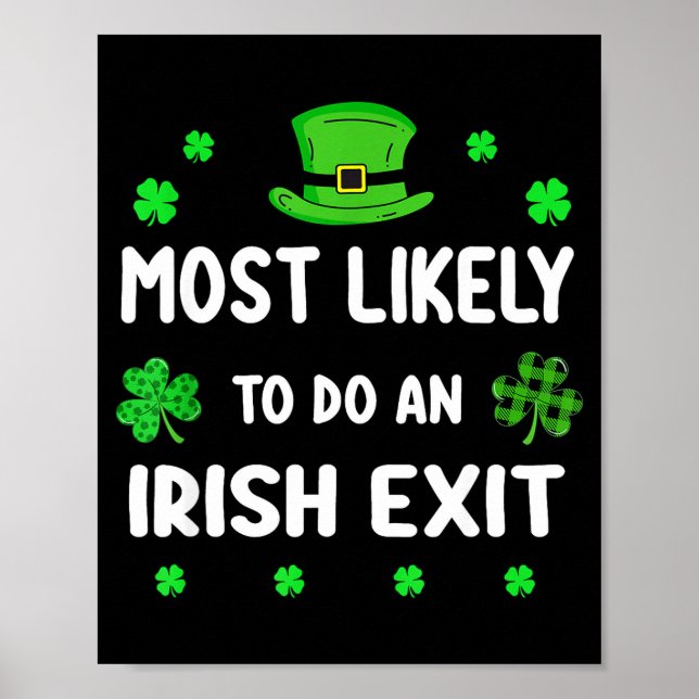 St patricks day shamrock mest sannolikt irländsk u poster (Framsidan)