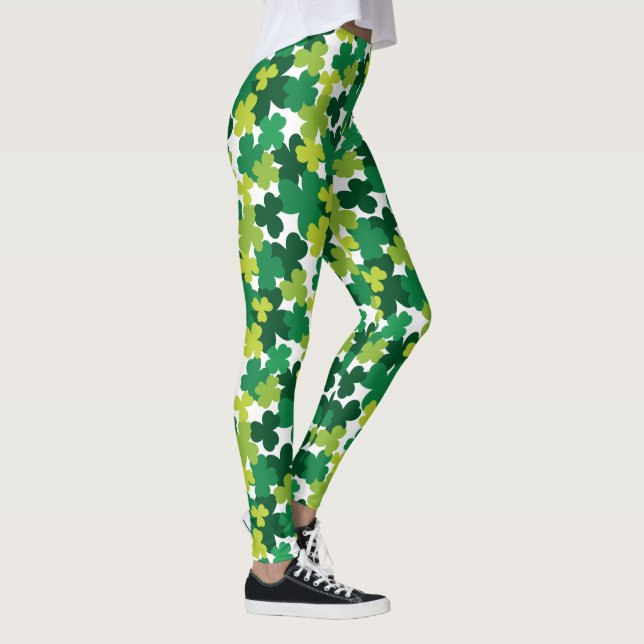 St. Patrick's Day Shamrock Mönster Leggings (Höger)
