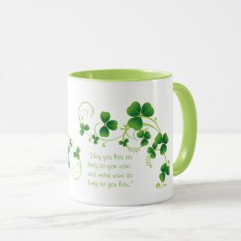 St. Patrick's Day Shamrock och Irish Blessing Mugg