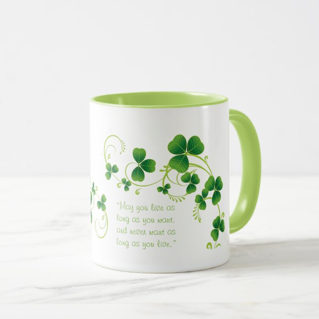 St. Patrick's Day Shamrock och Irish Blessing Mugg (Framsida höger)