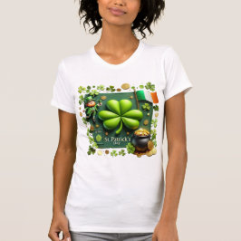 St. Patrick's Day Shamrock och Irish Flagga T Shirt
