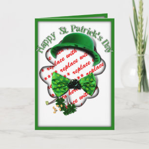 St Patrick's Day Shamrock Ram med justerbar band Kort