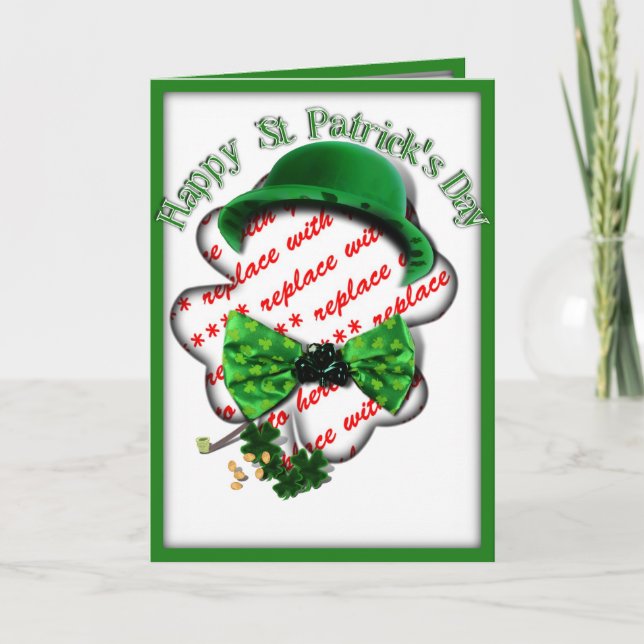 St Patrick's Day Shamrock Ram med justerbar band Kort (Framsida)