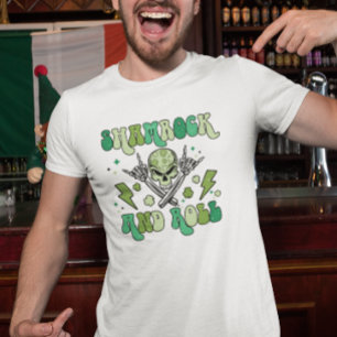 St. Patrick's Day Shamrock Rock Roll Klöver T Shirt