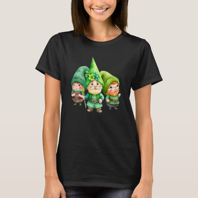 St Patricks Day Shamrock Shirt Three Gnomes St Pat T Shirt (Framsida)