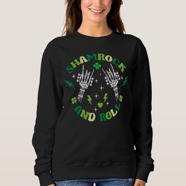 St patrick's day Shamrock Skeleton T Shirt (Framsida)