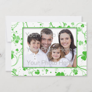 St. Patrick's Day, Shamrock Swirls Photo Kort