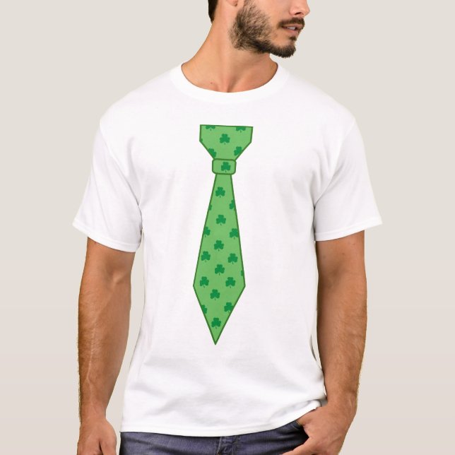 St. Patrick's Day Shamrock Tie T-Shirt (Framsida)