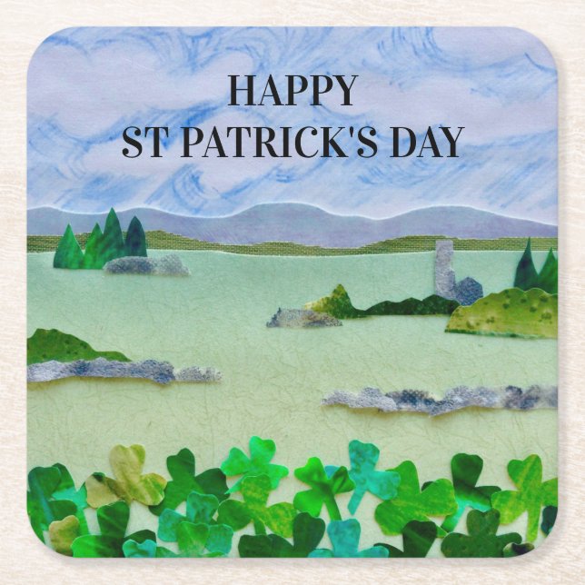 St patrick's day Shamrock Underlägg Papper Kvadrat (Framsidan)