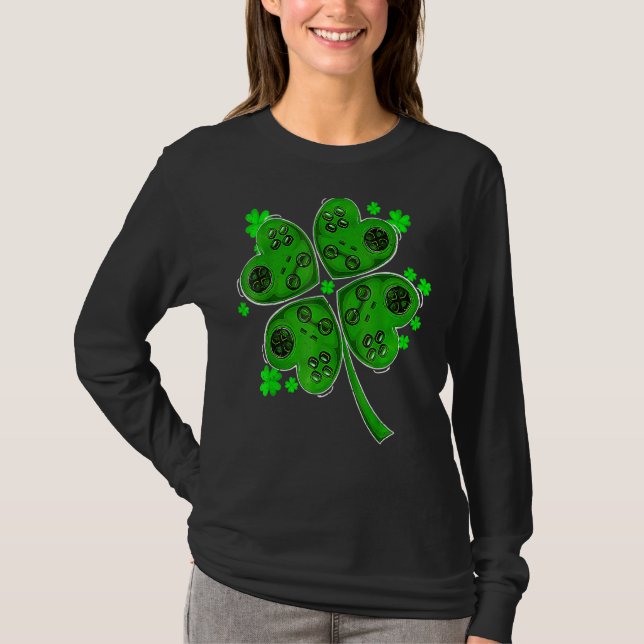 St patricks day Shamrock Video Gamer Controller Ir T Shirt (Framsida)