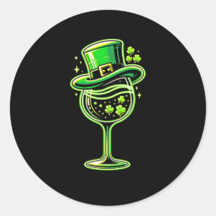 St patrick's day Shamrock Vin Gl for Women Manar Runt Klistermärke