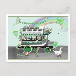 St. Patrick's Day Shamrocker Omnibus-postkort Vykort