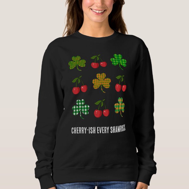 St patricks day SHAMROCKS AND CHERRIES Coquette T Shirt (Framsida)