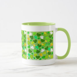 St. Patrick's Day Shamrocks and Hearts Mugg