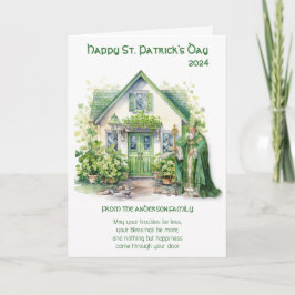 St. Patricks Day Shamrocks Blessing and Prayer Kort