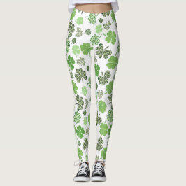 St patrick's day Shamrocks & Klöver Leggings