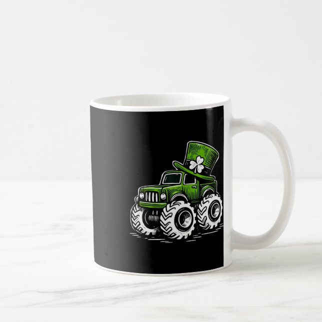 St Patricks Day Shamrocks Monster Truck  Kaffemugg (Höger)