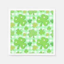 St patrick's day Shamrocks och Gingham Mönster