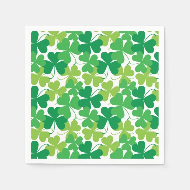 St. Patrick's day Shamrocks Print Napkins Pappersservett (Framsidan)