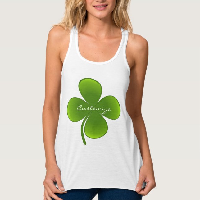 St patrick's day Shamrocks Thunder_Cove Linne Med Racerback (Framsida)