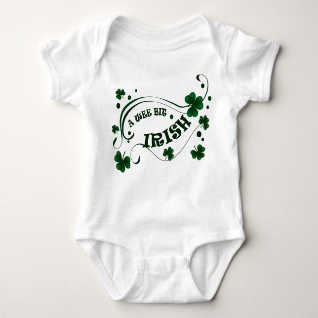 St. Patricks Day Shamrocks Wee Bit Irish Infants Tröja (Framsida)