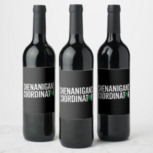 St. Patrick's Day Shenanigan Coordinator Vinflaska Etikett