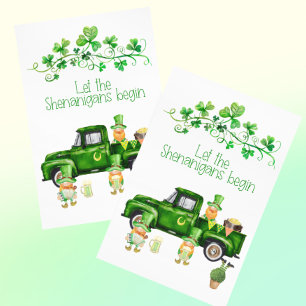 St. Patrick's Day Shenanigans Begin Lastbil Gnomes Vykort