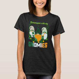 St patrick's day Shenanigans Gnomies Gnome Shamroc T Shirt