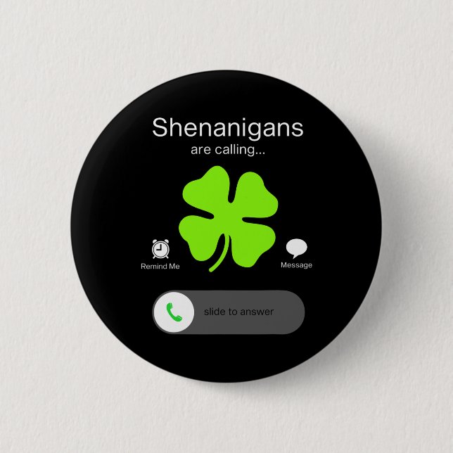 St patricks day Shenanigans Roligt Irish Klöver 1 Knapp (Framsida)
