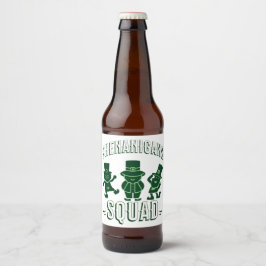 ST PATRICK'S DAY - SHENANIGANS SQUAD ÖLFLASKA ETIKETT