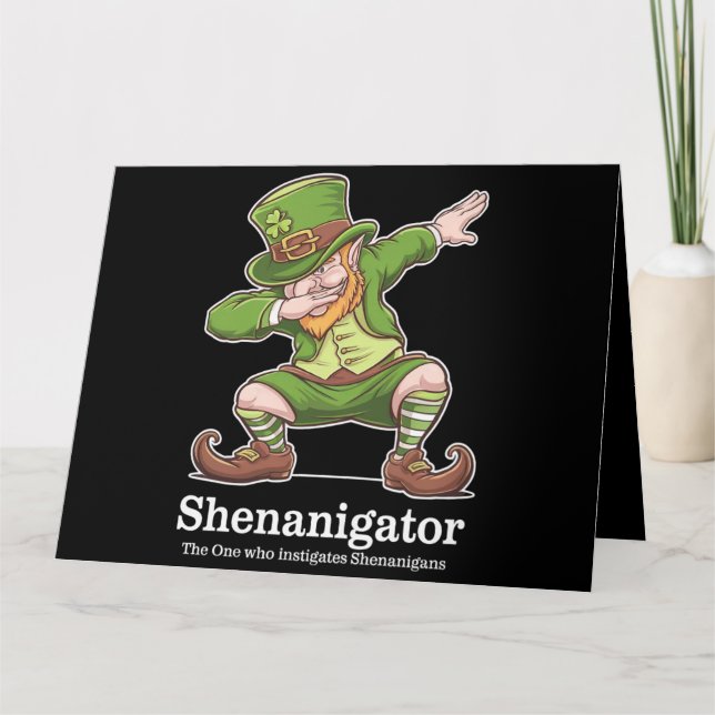 St patricks day Shenanigator Dabbing Leprechaun Kort (Framsida)