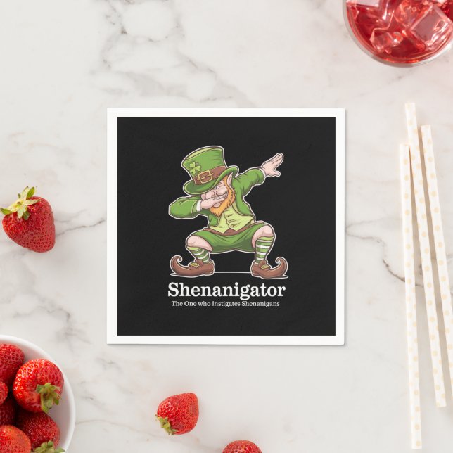 St patricks day Shenanigator Dabbing Leprechaun Pappersservett (Insitu)