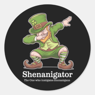 St patricks day Shenanigator Dabbing Leprechaun Runt Klistermärke