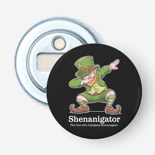 St Patricks Day Shenanigator Dabbing Tomte Flasköppnare (Framsidan)