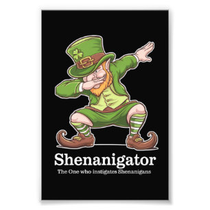 St Patricks Day Shenanigator Dabbing Tomte Fototryck